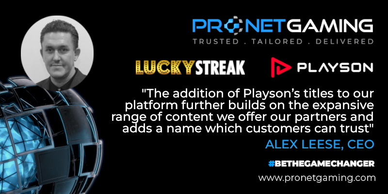 LuckyConnect “nets” another big deal with Pronet and Playson